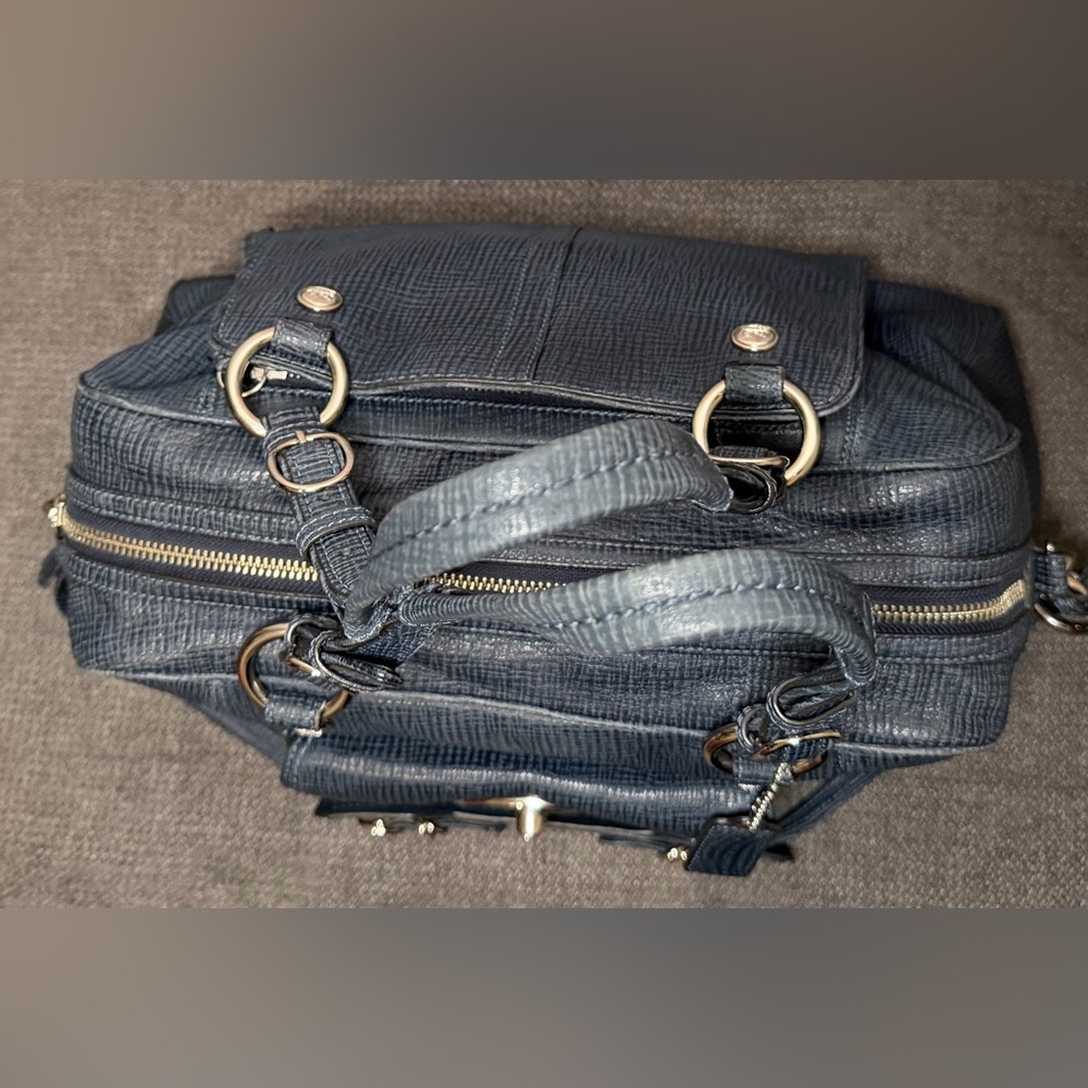 Coach Mia Textured Navy Leather Harper Satchel No. E1069-15744 - Picture 5 of 13
